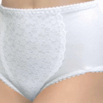 Cuecas medicinais, elásticas (controle do corpo) c/renda, cor branco