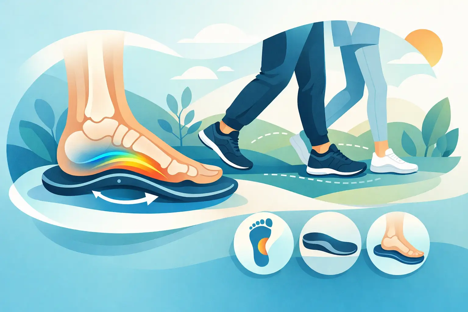 Guia de apoio plantar para caminhar melhor