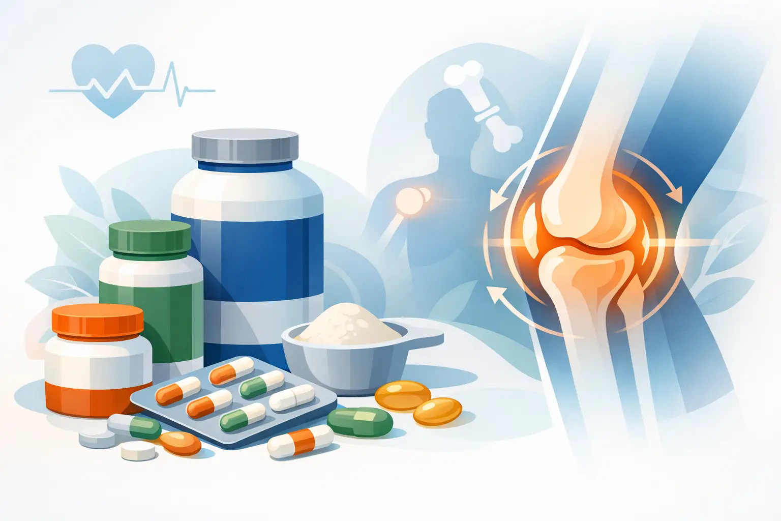 Guia de suplementos para articulações saudáveis