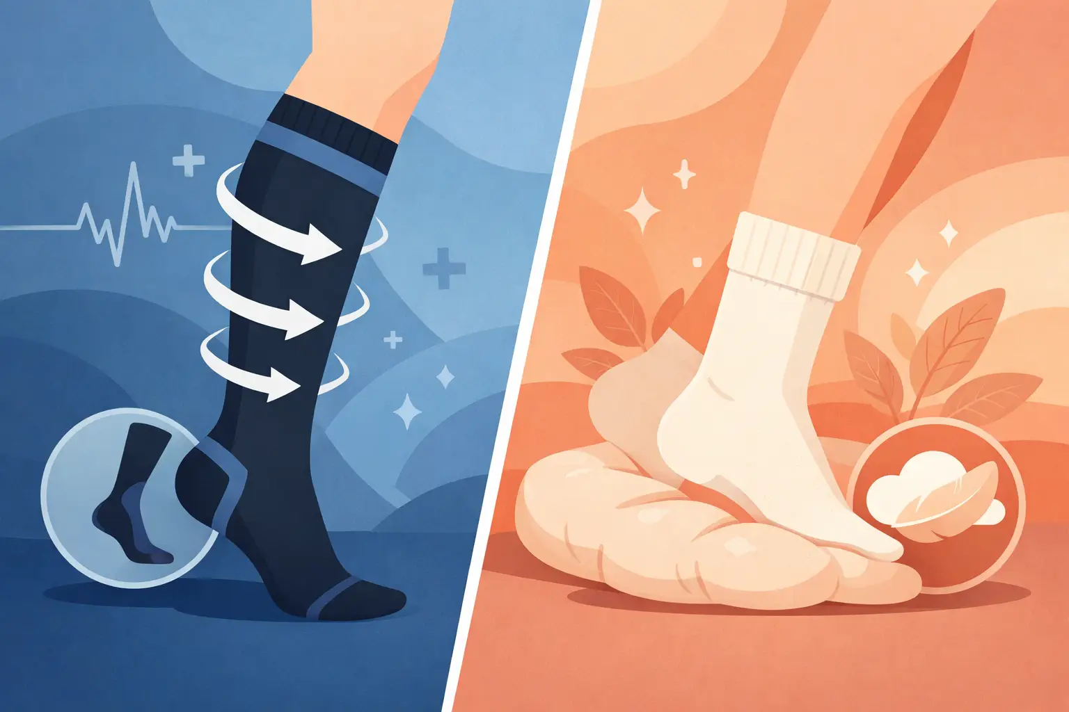 Meias compressivas vs meias conforto