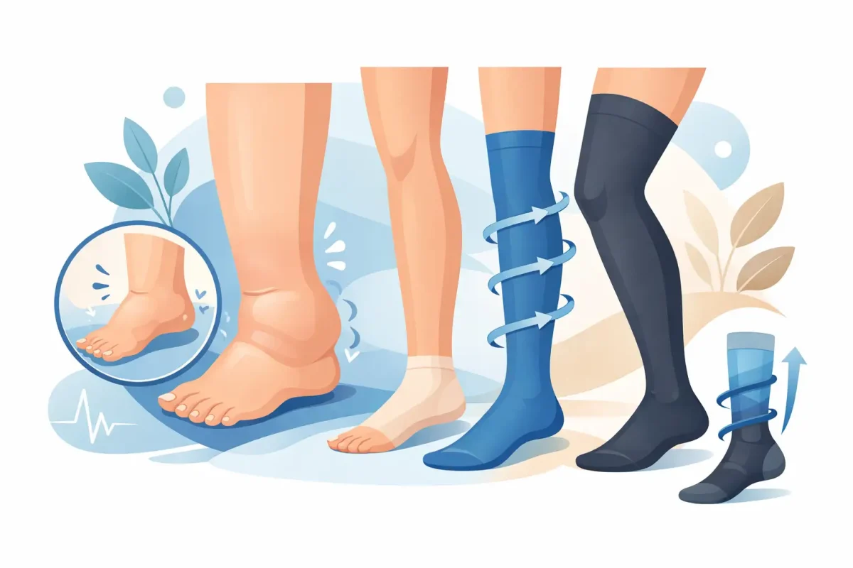 Qual meia para edema? Escolha a compressão certa
