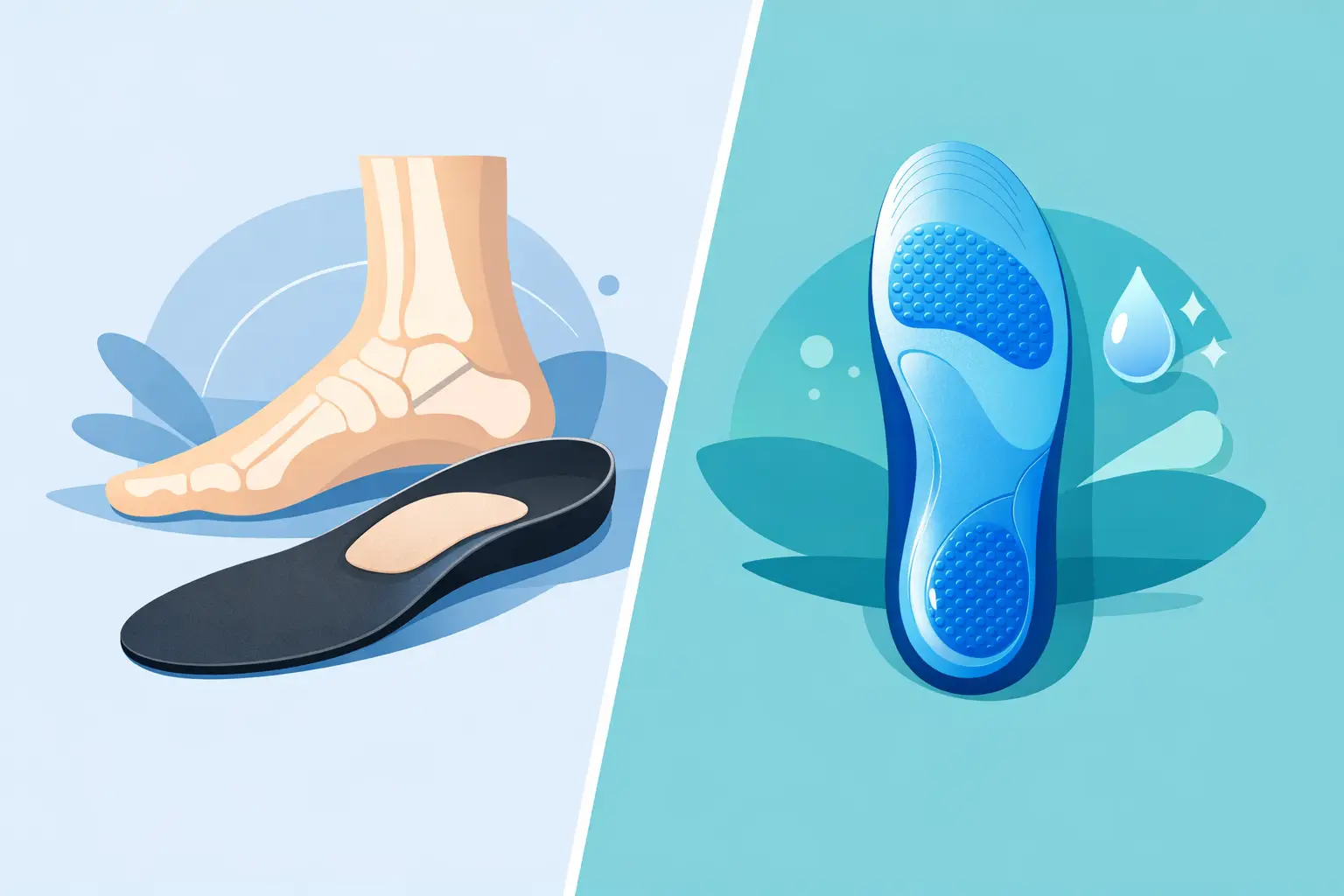 Palmilha ortopédica vs gel: qual escolher?