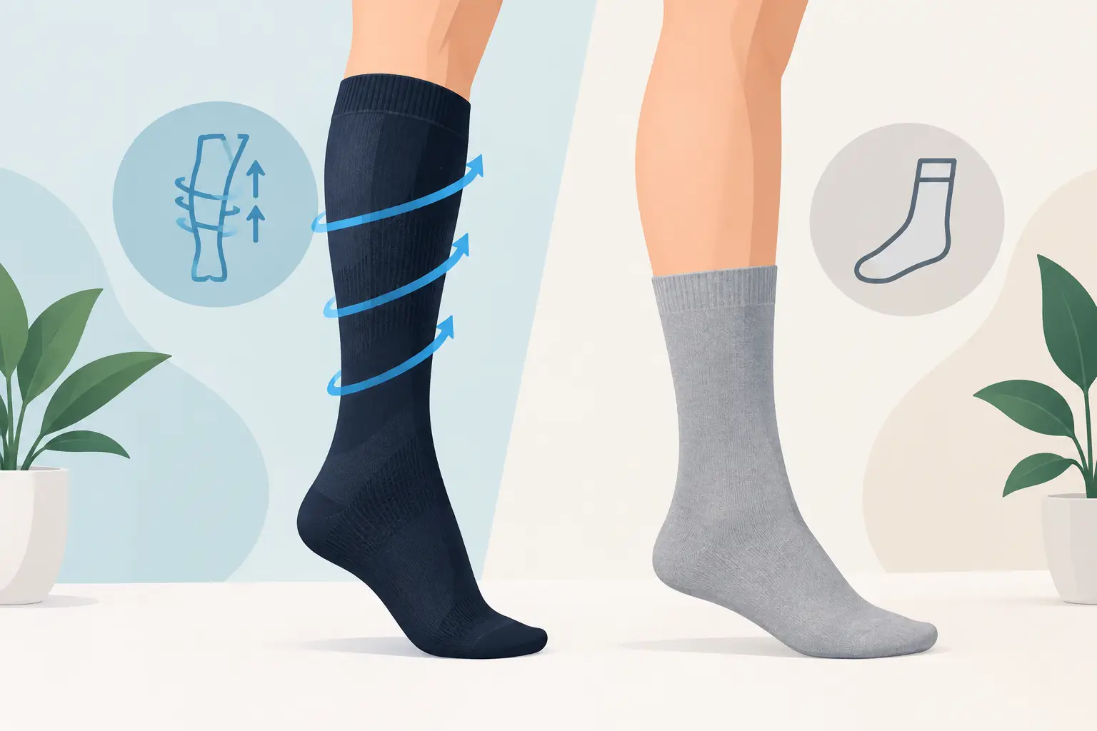 Meias compressivas ou elásticas comuns?