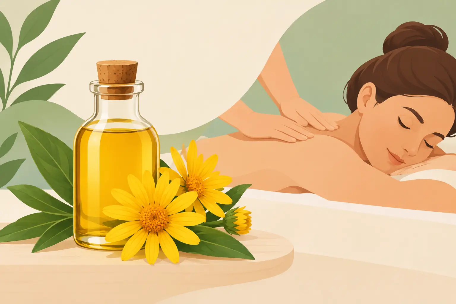 Óleo de arnica para massagem e conforto